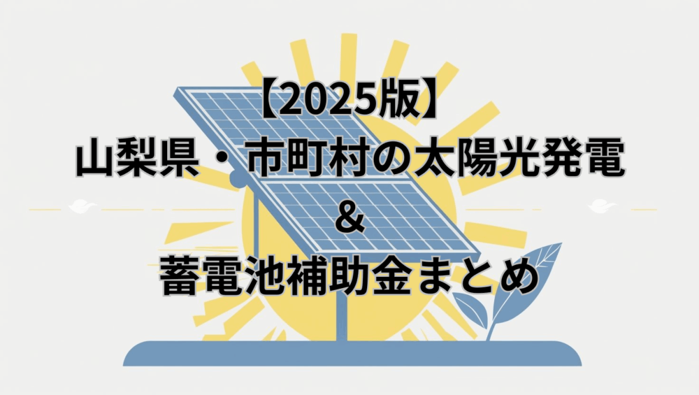 【2025年度版】山梨県・市町村の太陽光発電＆蓄電池補助金まとめ