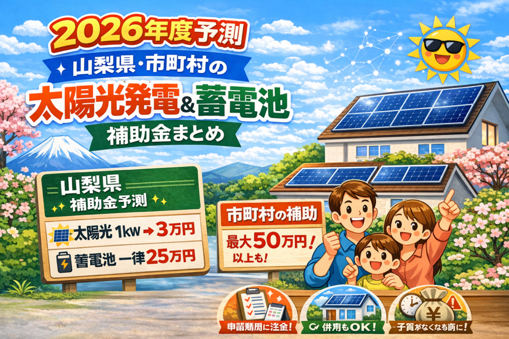 【2026年度（令和8年度）予測】山梨県・市町村の太陽光発電＆蓄電池補助金まとめ