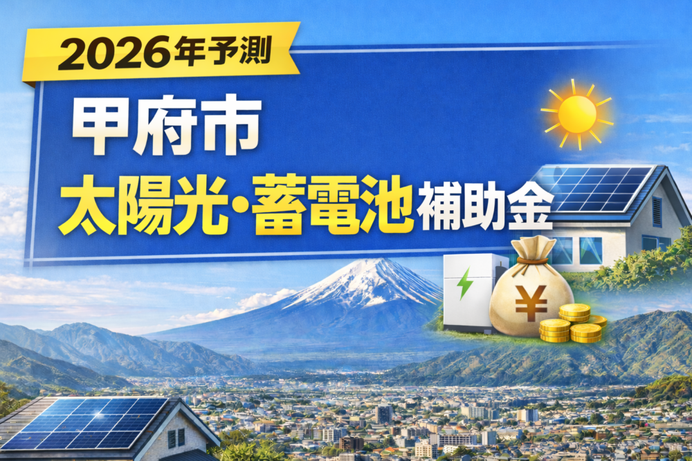 【2026年（令和8年）予測】甲府市の蓄電池補助金はいくら？徹底解説！！