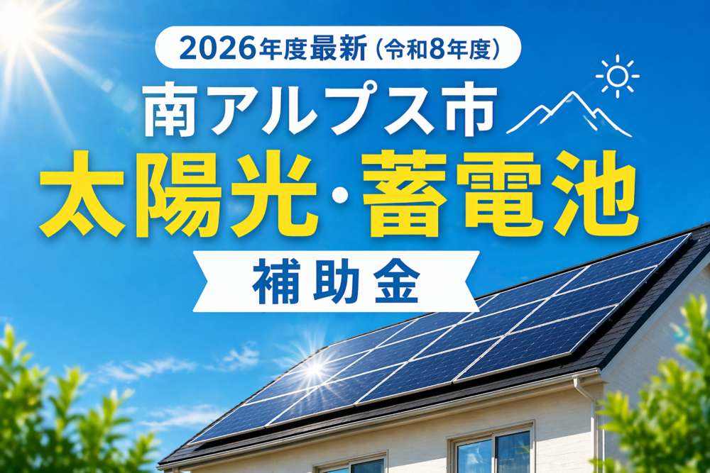 【2026年度最新（令和8年度）南アルプス市 太陽光・蓄電池補助金】