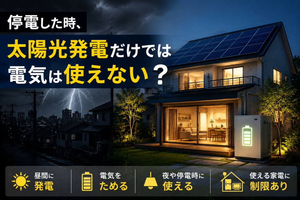 【2026年最新版】停電した時、太陽光発電だけでは電気は使えない？知らないと困る本当の仕組みを解説