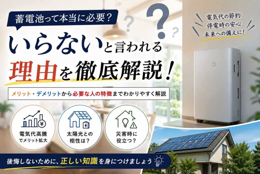 蓄電池は本当に必要？いらないと言われる理由を徹底解説