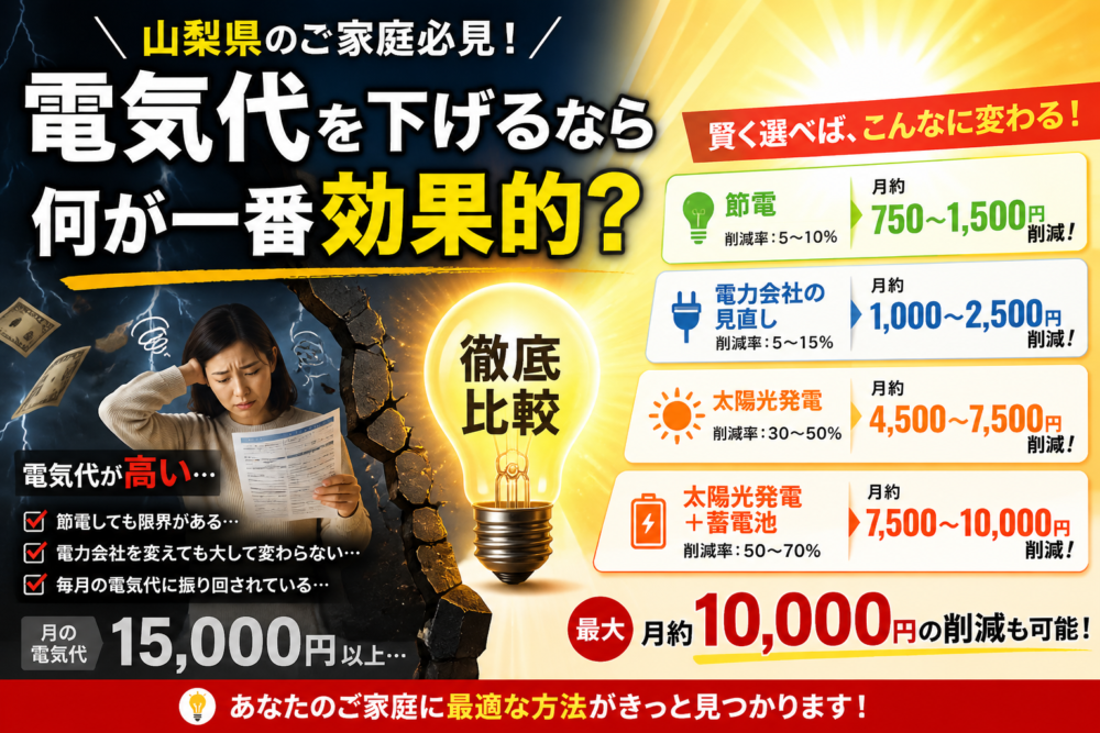 【山梨県】電気代を下げるなら何が一番効果的？？